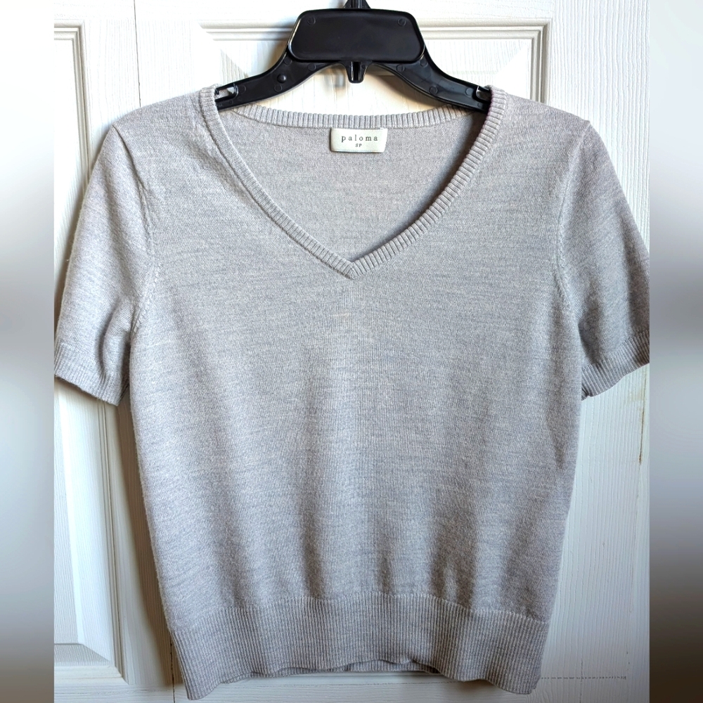 Paloma Light Gray V-Neck Sweater